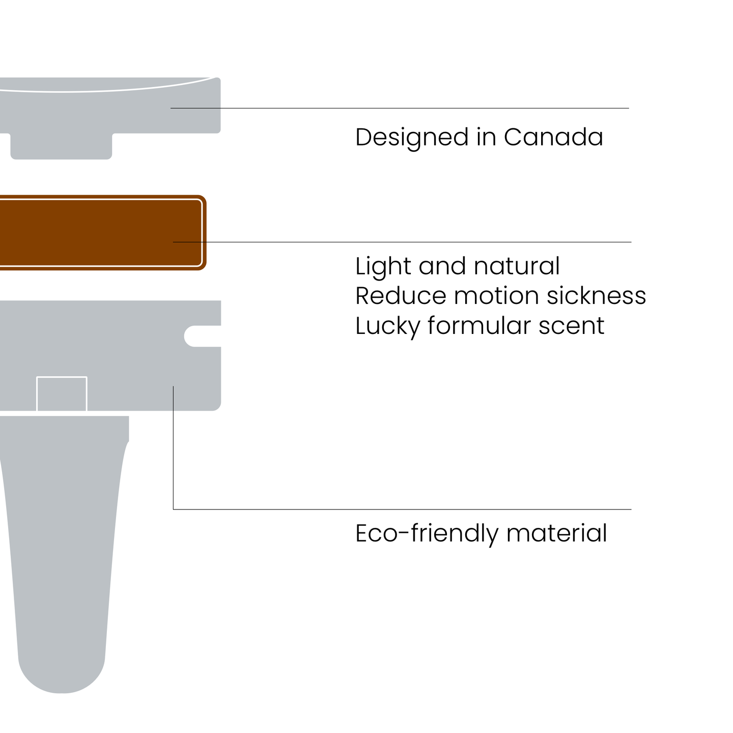 A view of the fortune elment car diffuser diagram on the left side, highlighting its base design, structural details, and showcasing the clip for user reference.